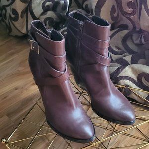 Frye | Brown Leather Wedge Booties